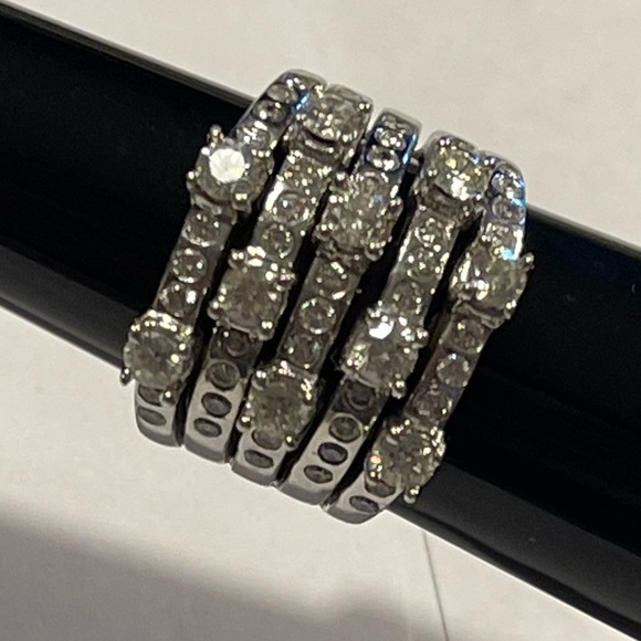 14KT Solid white gold Designer 1.5 TCW of full cut diamonds  copyrighted© ring - Picture 12 of 17